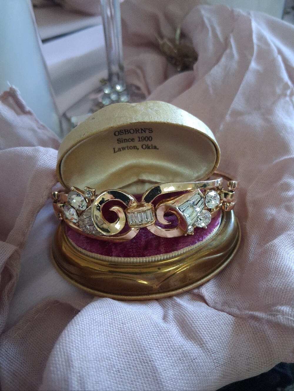 Trifari bookpiece beautiful foldover, clasp bracelet.
